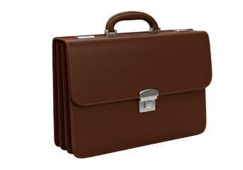 Isolated Classic Brown Leather Business Briefcase for Professionals