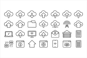 dawnload icon set  vector illustration