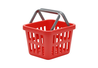 Isolated Empty Red Shopping Basket Retail Purchase