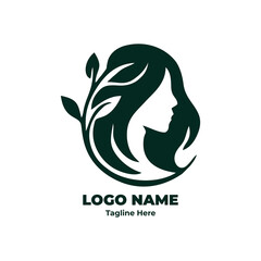 Sustainable Wellness Icon: Customizable Vector Logo for Eco-Friendly Cosmetics and Holistic Health Spas