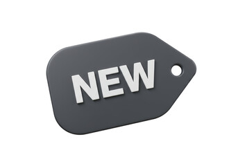 Isolated 'NEW' Tag Black Minimalist Design
