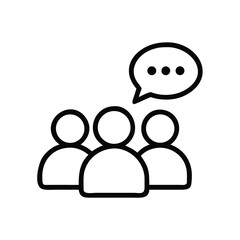 Group Discussion Icon Vector - Team Communication Line Art Illustration