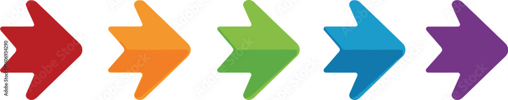 Aufkleber colorful arrows vector graphic design elements for presentations and websites usage