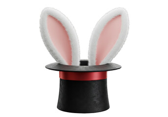 Isolated Magic Hat with Bunny Ears Surprise Entertainment