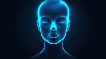 Abstract, glowing head illustration