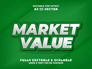 3d market editable text. football player value