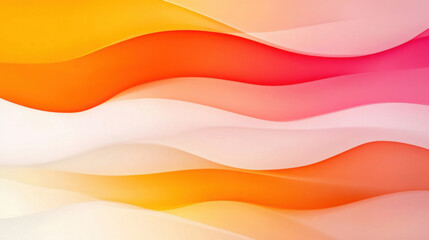 Abstract fluid waves with gradient color transition. Smooth wavy shapes with vibrant orange and pink color. Modern futuristic background for design.