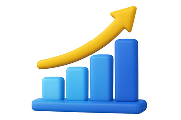 Dynamic growth chart with upward trending arrow symbolizing financial success and business progress, perfect for economic reports and presentations