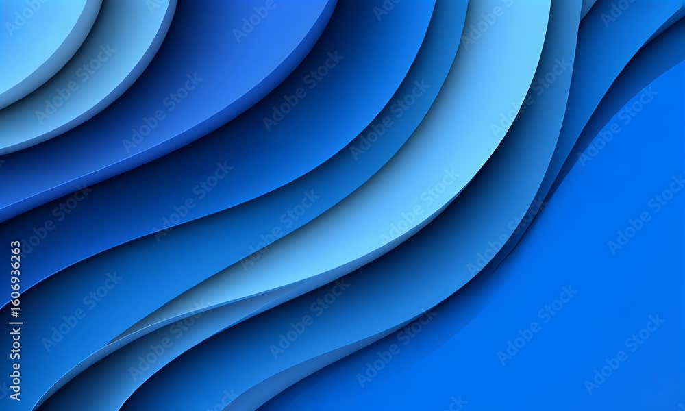 Wall mural dynamic blue waves abstract background: a seamless motion graphic design featuring layered curves an