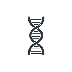DNA double helix illustration in dark color on white background  
