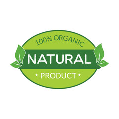 Green Natural Product Badge – 100% Organic Certified Label
