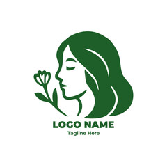 Minimalist Organic Leaf Emblem for Premium Eco-Friendly Beauty and Wellness Brand Identity