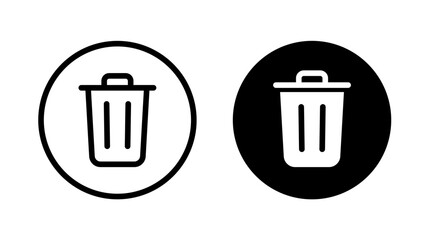Trash can and Trash Bin icon in circle
