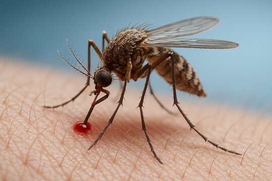 Macro Mosquito Bite on Human Skin Close-Up