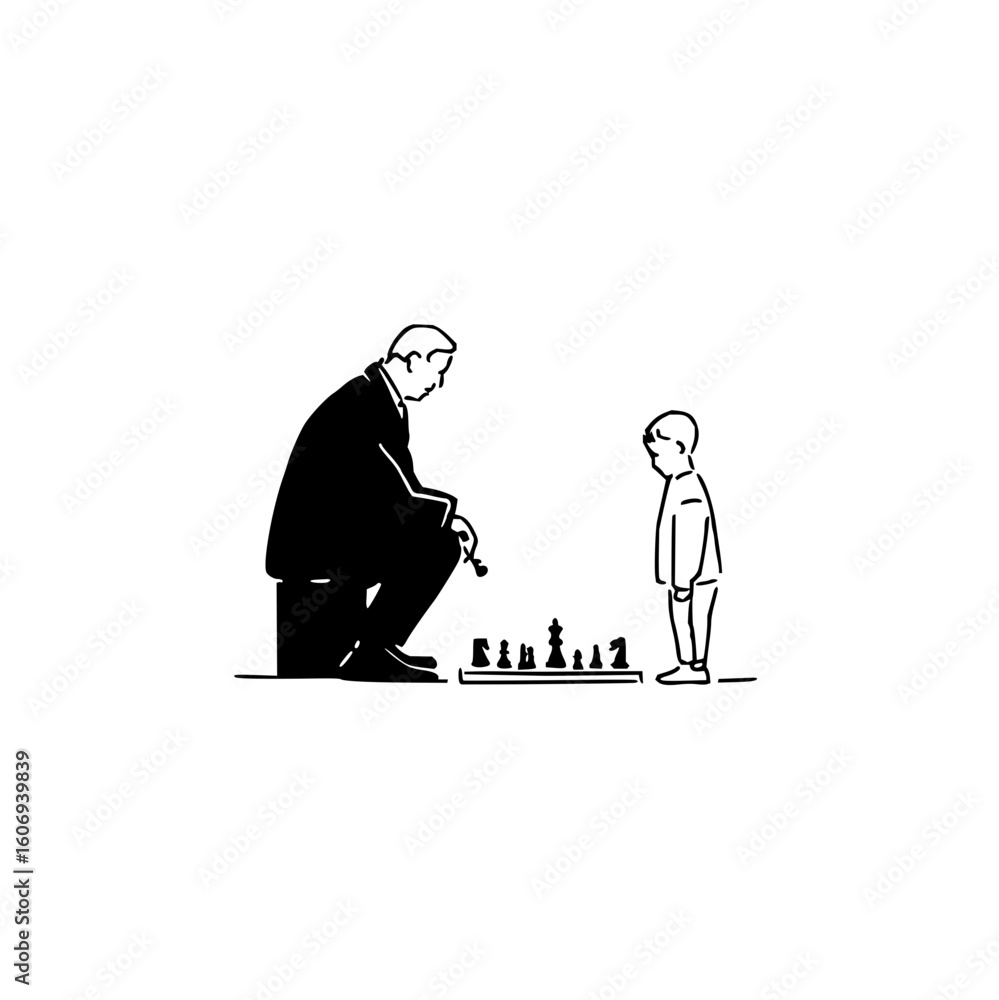 Poster chess game strategy vector illustration for tech education and learning new skills vector design