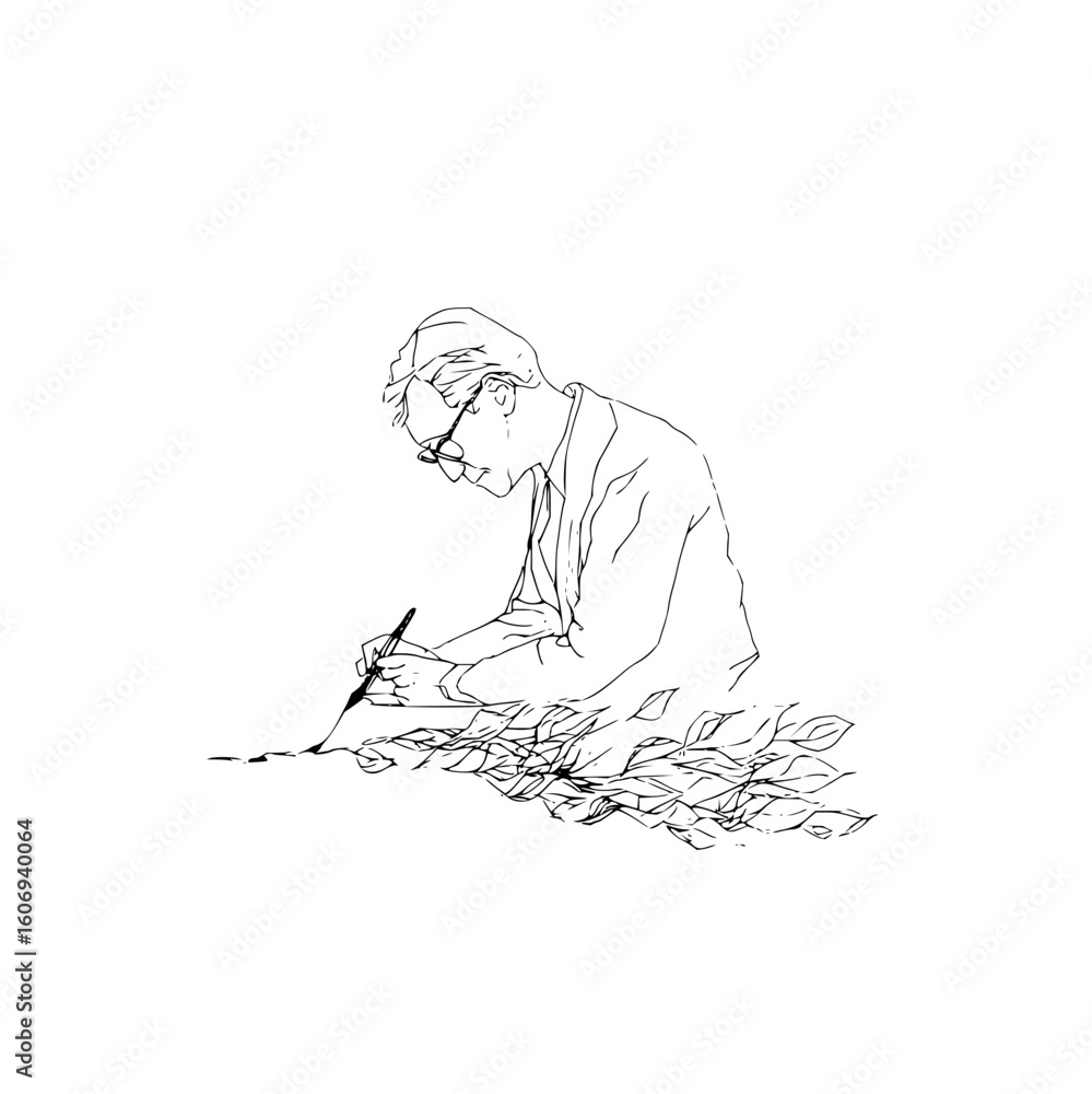 Poster technical writer drawing digital design future tech innovation ai development automation software en