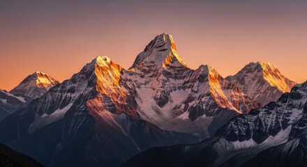 Golden Hour Himalayan Mountain Peak