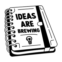 A glyph style sticker of lab beaker with holding it together text 
