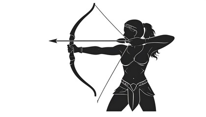Silhouette of a female archer