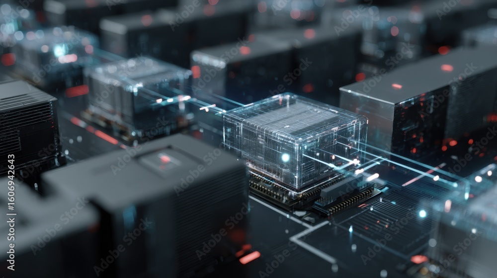 Poster sophisticated sensors embedded in storage units are actively monitoring and adjusting conditions wit