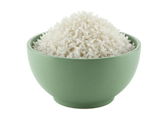 Isolated Bowl of Cooked White Rice