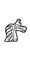 horse head roman decoration illustration