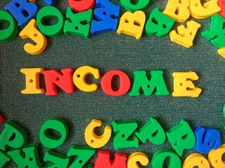 income text 3d colorful aphabet 