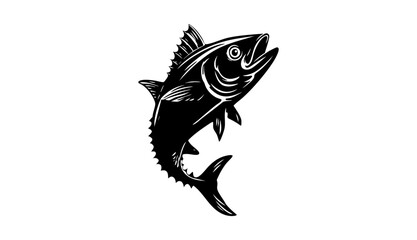 Obraz premium Commercial fish species. tuna fish. Vector illustration cartoon flat icon isolated on white.