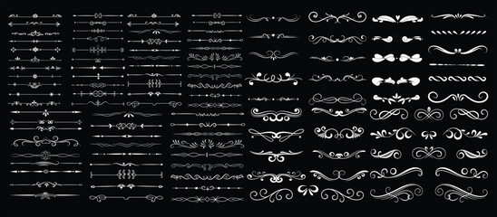 Elegant decorative flourishes and ornate dividers for design vector