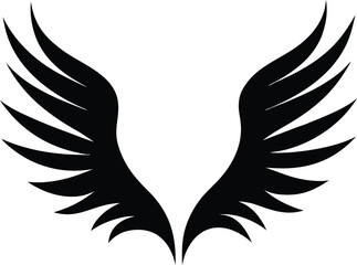 wings icon vector illustration silhouette on transparent background