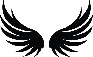 wings icon vector illustration silhouette on transparent background
