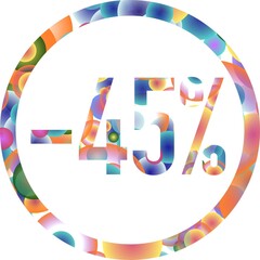 Discount offer symbols. Promotion icon in a bubbly style. Colorful promotional vector labels....