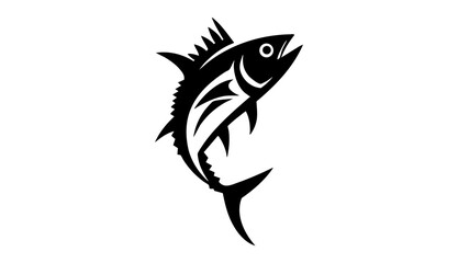 Fototapeta premium Commercial fish species. tuna fish. Vector illustration cartoon flat icon isolated on white.