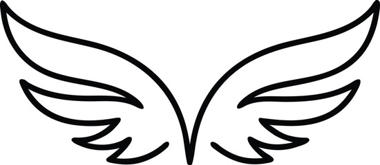 Wings icon. wings badge. wing symbol. Vector illustration