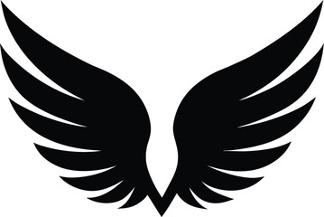 wings icon vector illustration silhouette on transparent background
