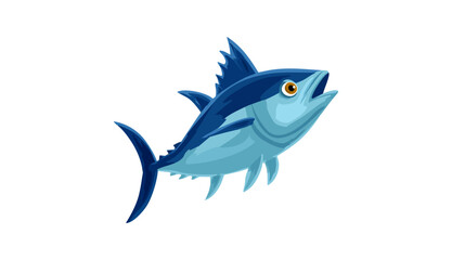 Obraz premium Commercial fish species. tuna fish. Vector illustration cartoon flat icon isolated on white.