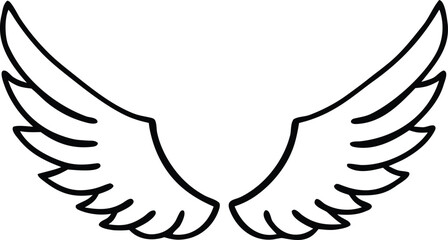 wings outline icon on transparent background