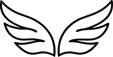 Wings outline icon. Wing logo Vector illustration