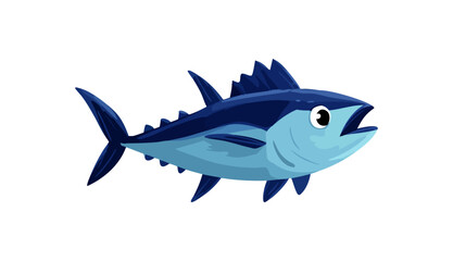 Fototapeta premium Commercial fish species. tuna fish. Vector illustration cartoon flat icon isolated on white.