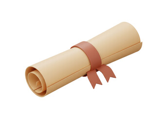 Isolated Rolled Diploma Scroll Graduation