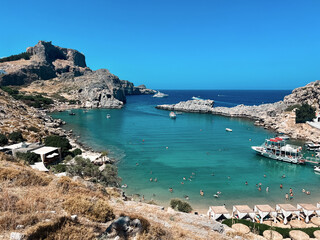 Fototapeta premium View of the St Paul bay of Rhodes, Greece