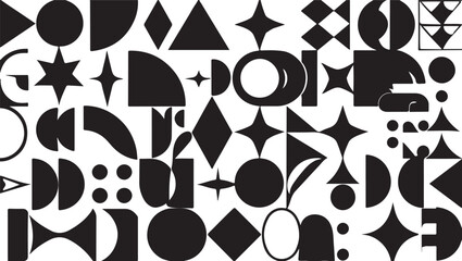 Fototapeta premium Geometric Shapes Abstract Pattern Black White background