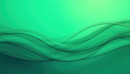 Obraz premium Abstract Curved Wave With Green Gradient Lines