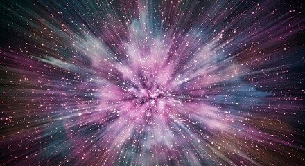 Abstract Hyperdrive Space Travel Background with Purple and Blue Nebulae