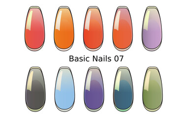 set of fruit color basic shape nail kit