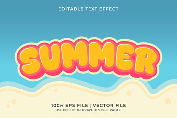 3D Summer Holiday Editable Vector Text Effect