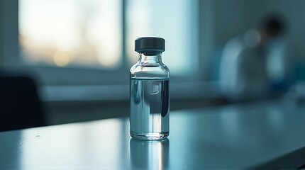 Pharmaceutical vial standing tall in the lab, ready for scientific testing and analysis