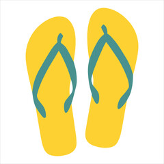 Bright Yellow Flip-Flops Summer Vector