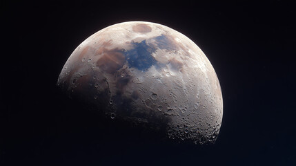 Obraz premium Detailed Lunar Surface with Craters and Texture in Deep Space
