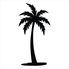 Tropical Palm Tree Silhouette Vector